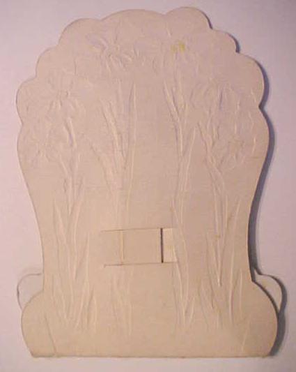 Antique Valentines Card Cherub Floral Fold Out
