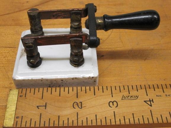 Antique Electric Porcelain Knife Double Pole Switch