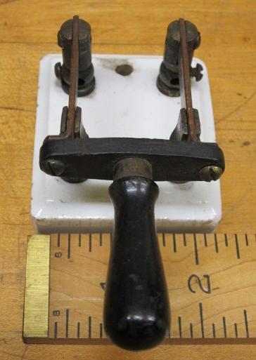 Antique Electric Porcelain Knife Double Pole Switch