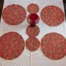 Poinsettia Place Mats & Table Runner Quilted