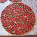 Poinsettia Place Mats & Table Runner Quilted