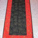 Table Runner Table Topper Decoration Red/Black Poinsettia Quilted
