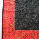 Table Runner Table Topper Decoration Red/Black Poinsettia Quilted