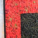 Table Runner Table Topper Decoration Red/Black Poinsettia Quilted