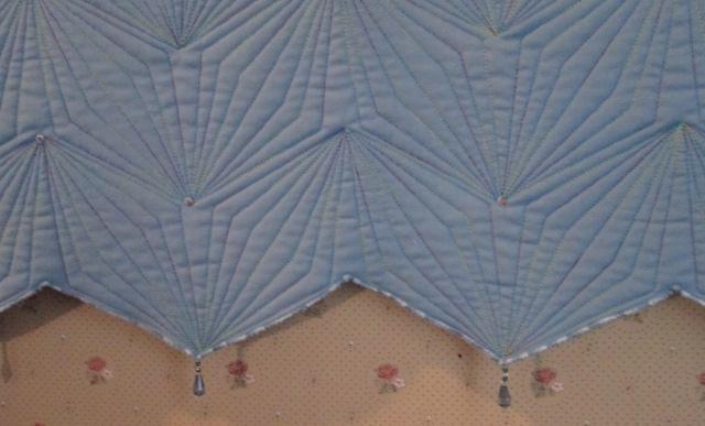 Quilt Wall Hanging French Blue Crystals & Beads