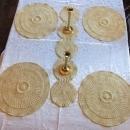 Place Mats & Table Runner Quilted Gold Color