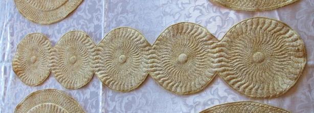 Place Mats & Table Runner Quilted Gold Color