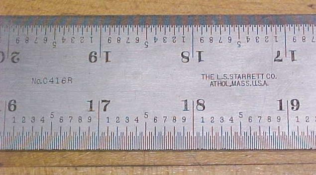 Starrett No. 0416R Heavy Steel Rule 36