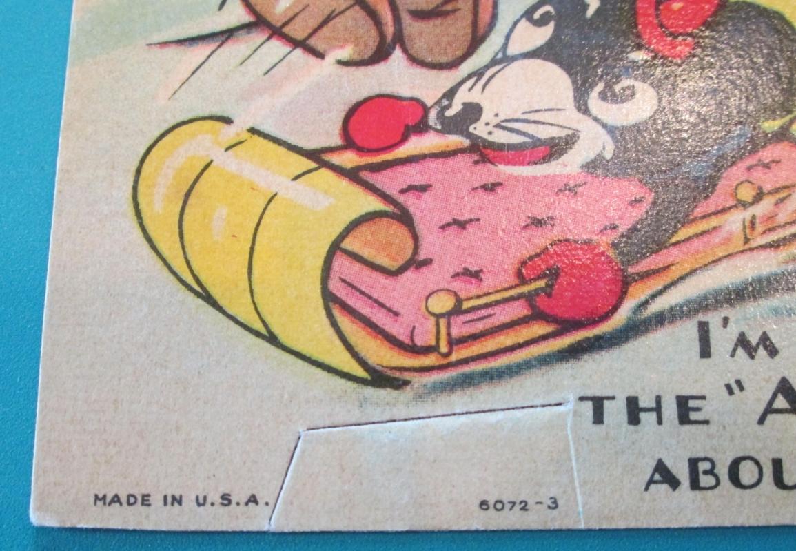 Mickey Mouse & Minnie Valentines Card Sled 1936 USA