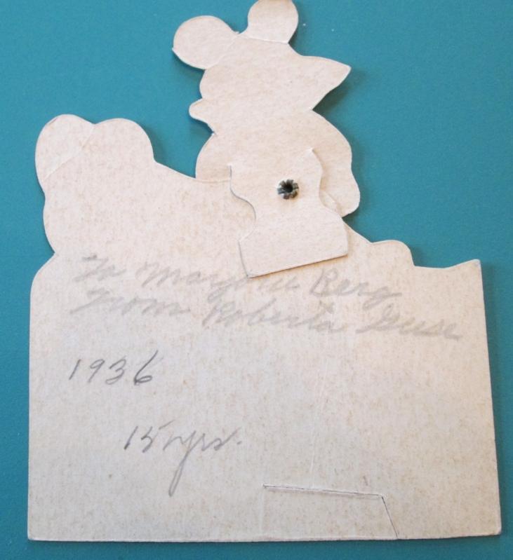 Mickey Mouse & Minnie Valentines Card Sled 1936 USA