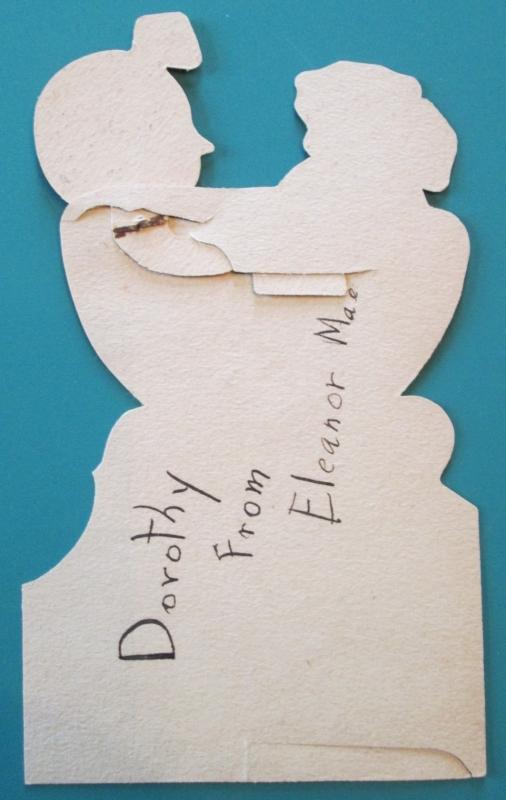 Coffee Girl Valentines Card 1930's Mechanical Sugar