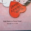 Heavy Heart Valentines Card 1930's Boy Holding Heart