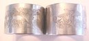 Silver Plated Napkin Rings Victorian Birds Flowers 2 PC