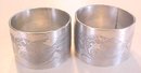 Silver Plated Napkin Rings Victorian Birds Flowers 2 PC