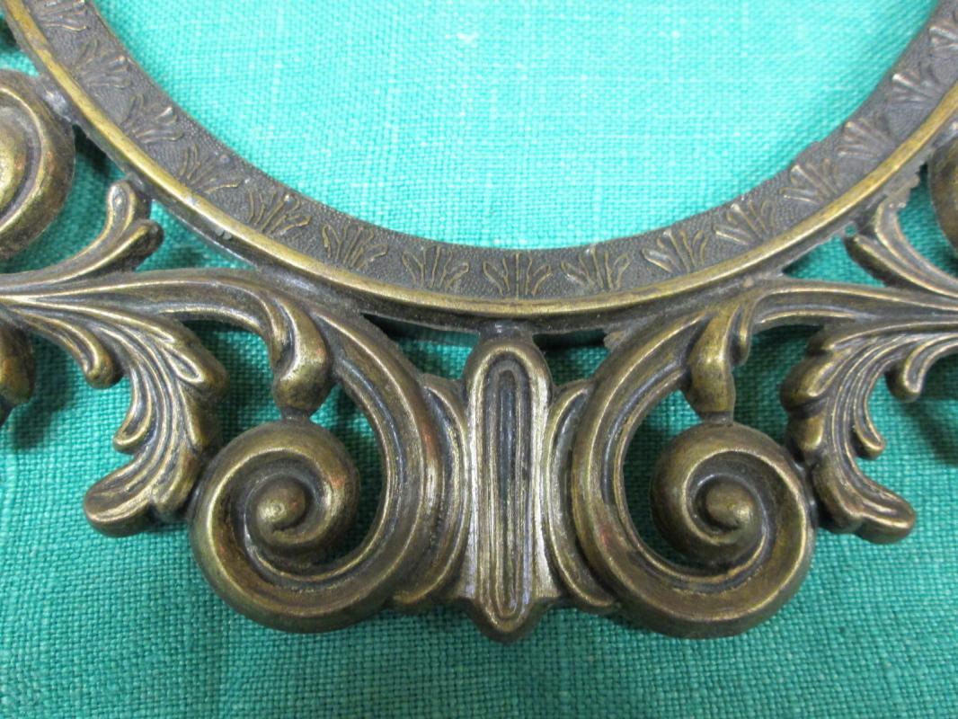 Ornate Brass Oval Picture Frame Italy