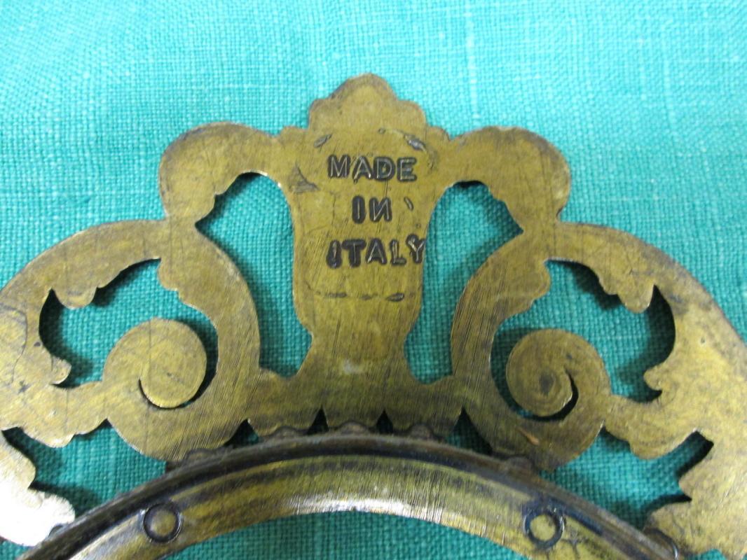 Ornate Brass Oval Picture Frame Italy