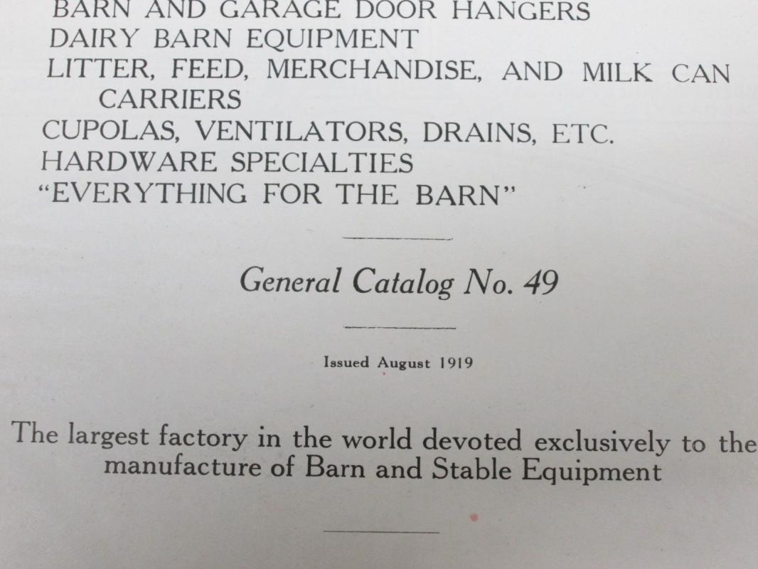 Louden Dairy Barn Door Stable Catalog 1919