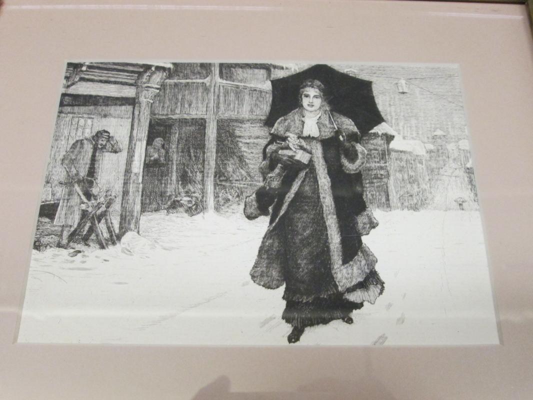 Lady Bountiful Etching Framed Print