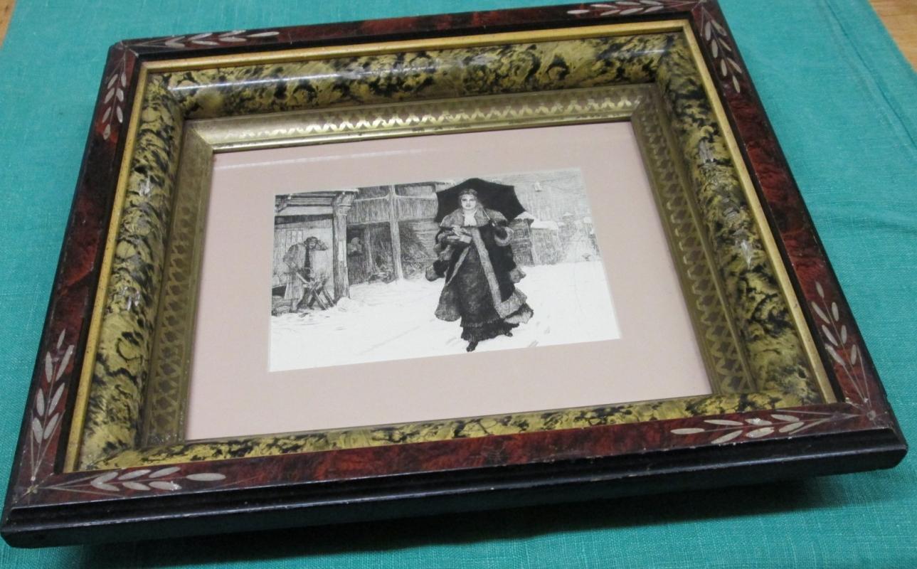 Lady Bountiful Etching Framed Print