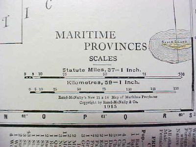 Map Maritime Provinces 1916 Nice Details & Colors