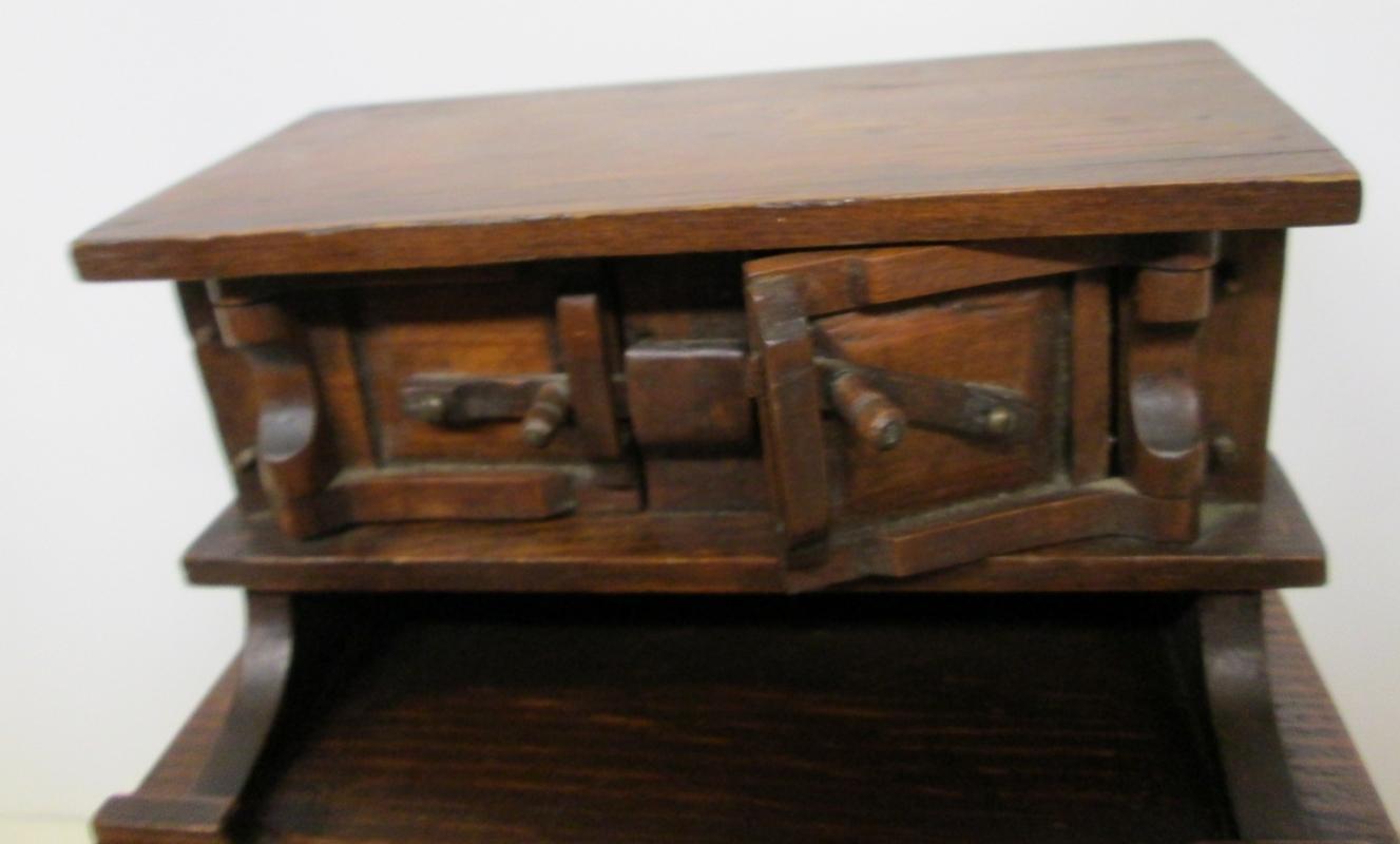 Folk Art Bakers Cabinet Miniature Wood Medium Doll Size