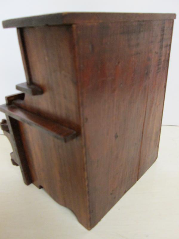 Folk Art Bakers Cabinet Miniature Wood Medium Doll Size