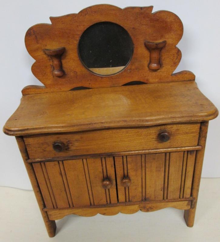 Folk Art Wash Stand Miniature Wood Large Doll Size