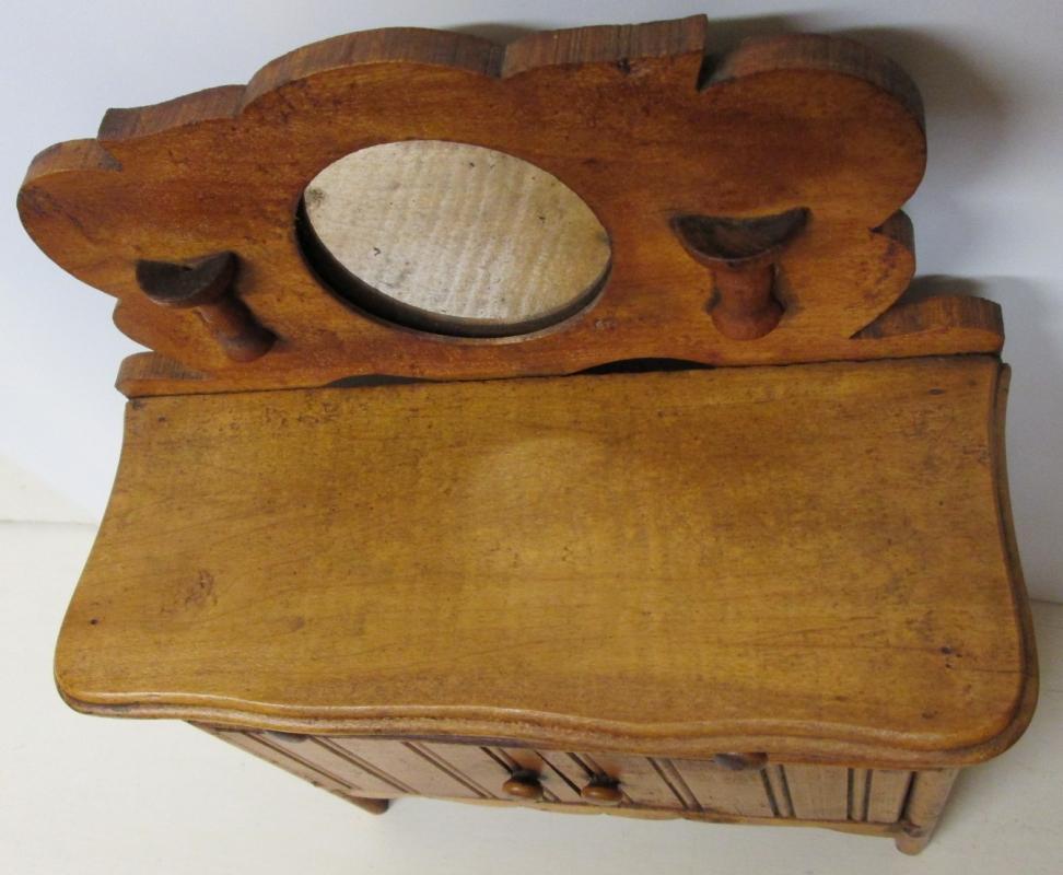 Folk Art Wash Stand Miniature Wood Large Doll Size