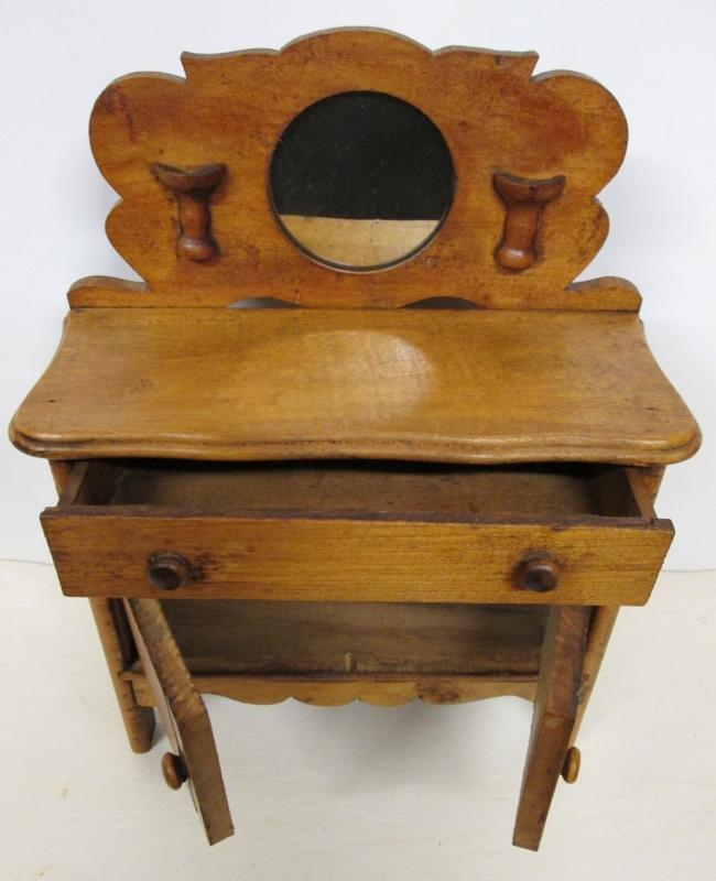 Folk Art Wash Stand Miniature Wood Large Doll Size