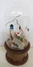 Music Box Lighthouse w/Flying Seagulls Under Glass