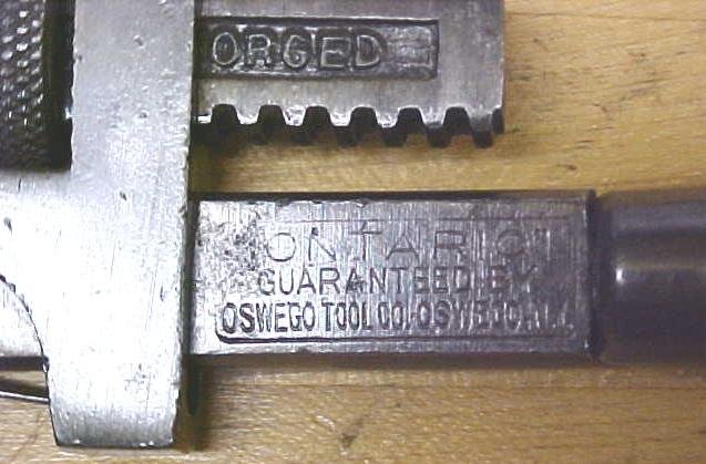 Oswego Ontario 8 inch Adjustable Pipe Wrench