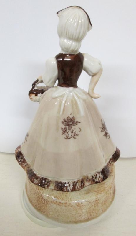 Porcelien Music Box Lady w/ Long Dress