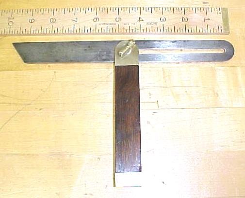Antique Rosewood Brass T Bevel Gauge 10 Inch