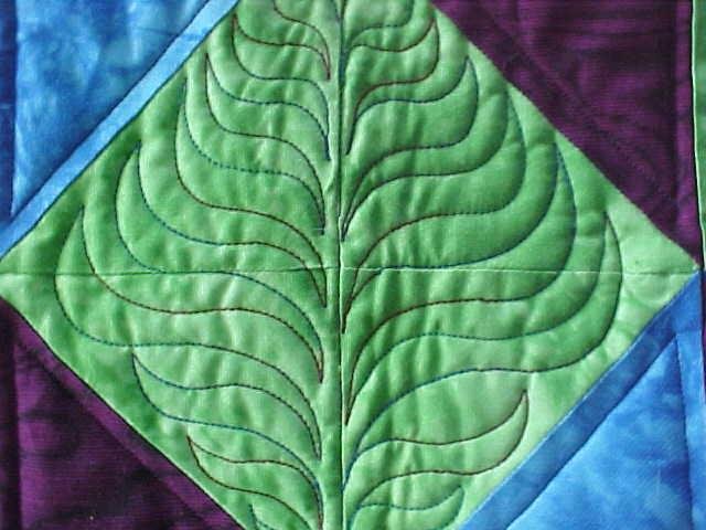 Quilted Wall hanging Lime Blue Maroon Carpenters Wheel 42x44
