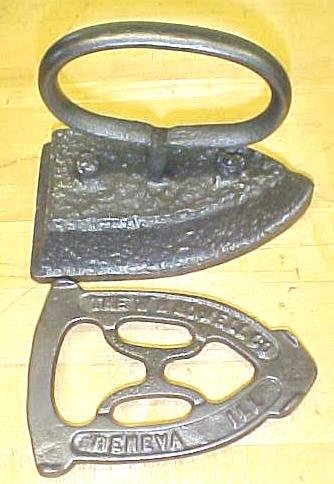 Antique Sadiron & Trivet W H Howell 1800's Flat Iron