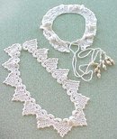 Antique Tatted Lace Heart Collars Ladies 2PC