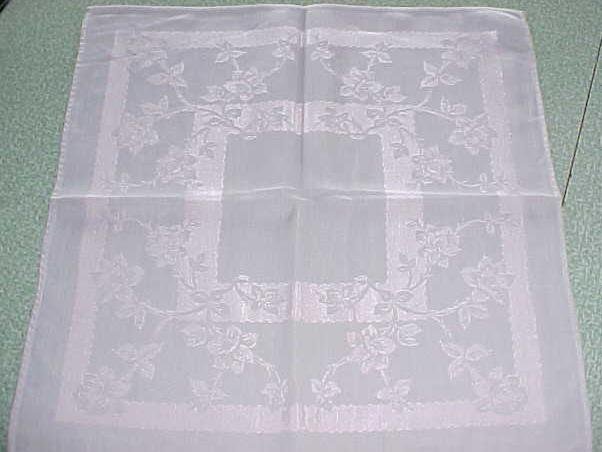 Damask Tablecloth Gray Pink 60 x 96 + 12 Napkins