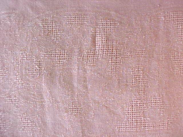 Peach Linen Tablecloth 56 x 75 Vintage