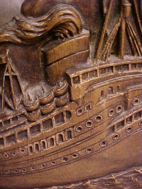 Syroco Wood Brush Holder Ocean Liner