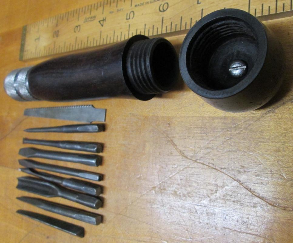 Rollis Chisel Screwdriver Tool Handle Set Rosewood