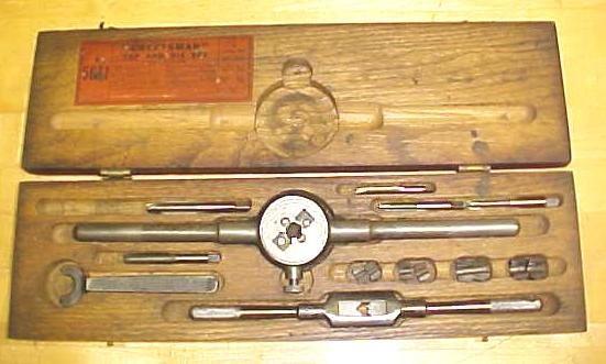 Vintage Craftsman Tap & Die Set w/ Wood Box