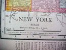Antique Map Connecticutt New York 1912