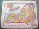 Antique Map Connecticutt New York 1912