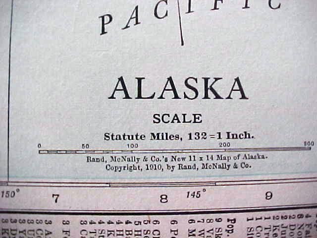 Antique Map Alaska Canada 1912