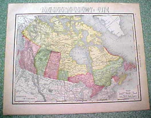 Antique Map Alaska Canada 1912
