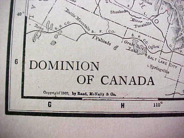 Antique Map Alaska Canada 1912