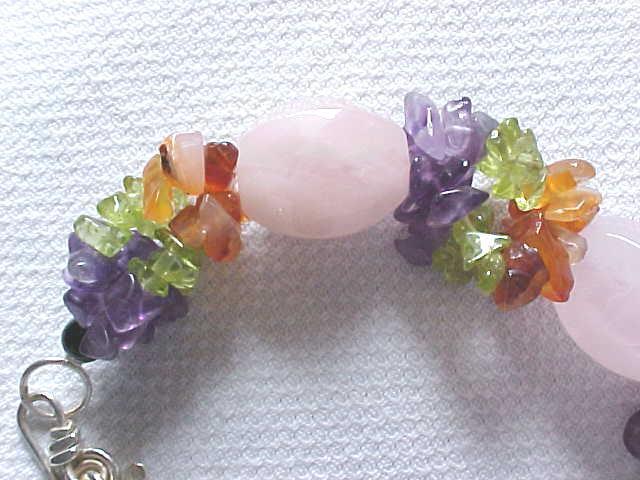 Choker Necklace & Bracelet Amethyst Peridot