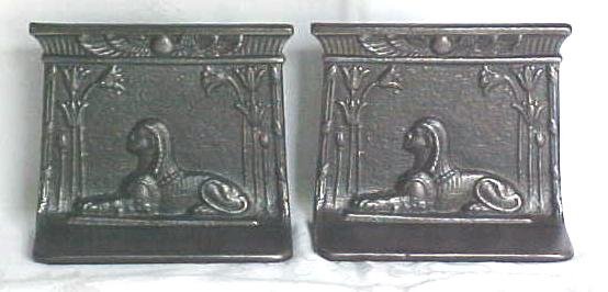 Egyptian Sphinx Bookends Ornate Metal