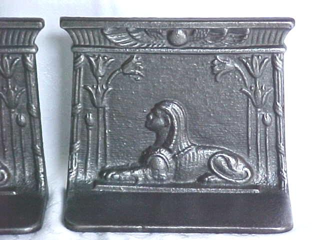 Egyptian Sphinx Bookends Ornate Metal