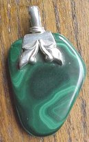 Sterling Silver Malachite Pendant Large Exquisite